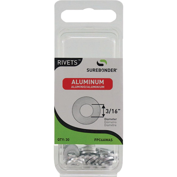 Surebonder 3/16 In. Aluminum Rivet Washer (30-Pack) FPC6AWAS