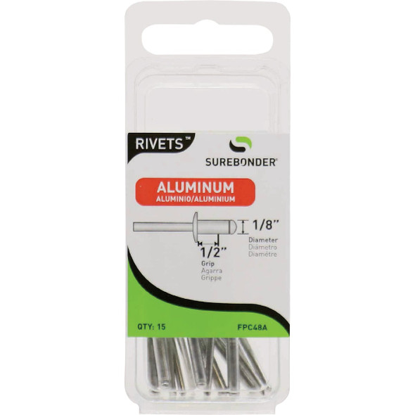 Surebonder 1/8 In. x 1/2 In. Aluminum Rivet (15-Pack) FPC48A