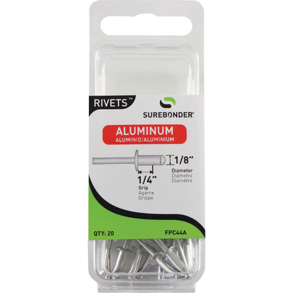Surebonder 1/8 In. x 1/4 In. Aluminum Rivet (20-Pack) FPC44A