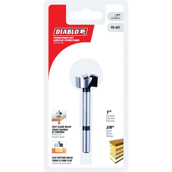 Diablo 1 In. x 3-1/2 In. HSS Forstner Drill Bit FB-007
