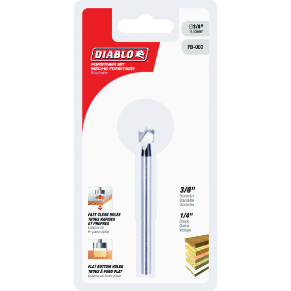 Diablo 3/8 In. x 3-1/2 In. HSS Forstner Drill Bit FB-002