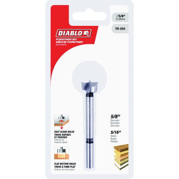Diablo 5/8 In. x 3-1/2 In. HSS Forstner Drill Bit FB-004