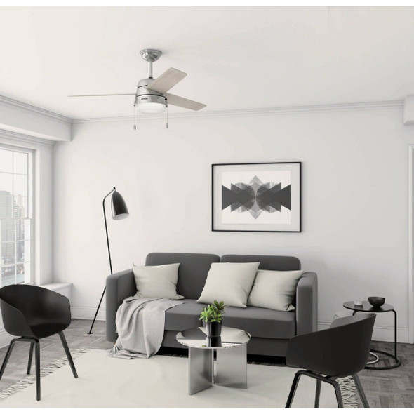 Hunter Aker 52 In. Brushed Nickel Ceiling Fan 50540 532356