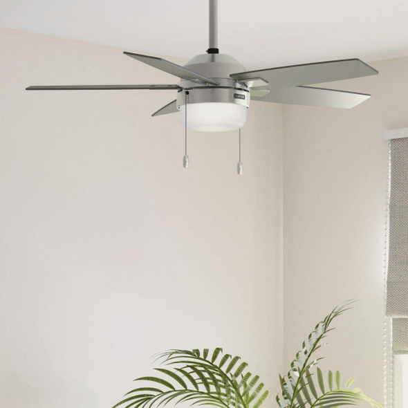 Hunter Anisten 44 In.  Brushed Nickel Ceiling Fan with LED Light Kit 52495 507932