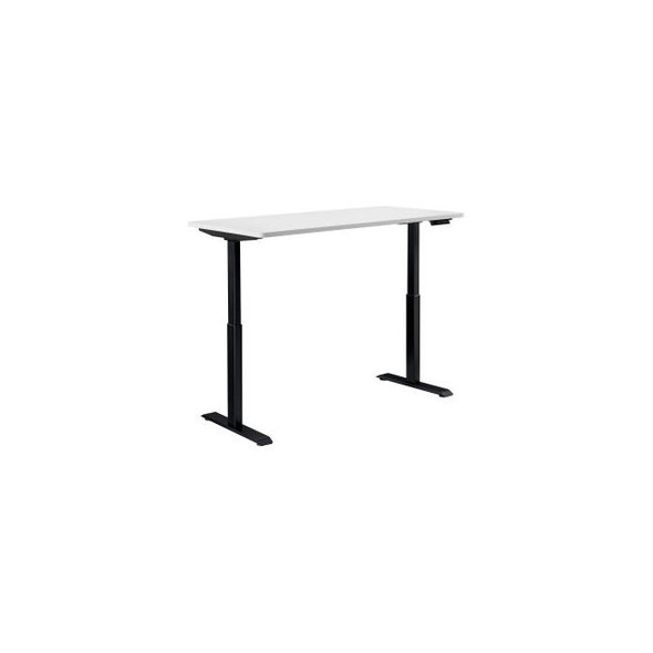 Interion Electric Height Adjustable Desk 60""W x 30""D White W/ Black Base