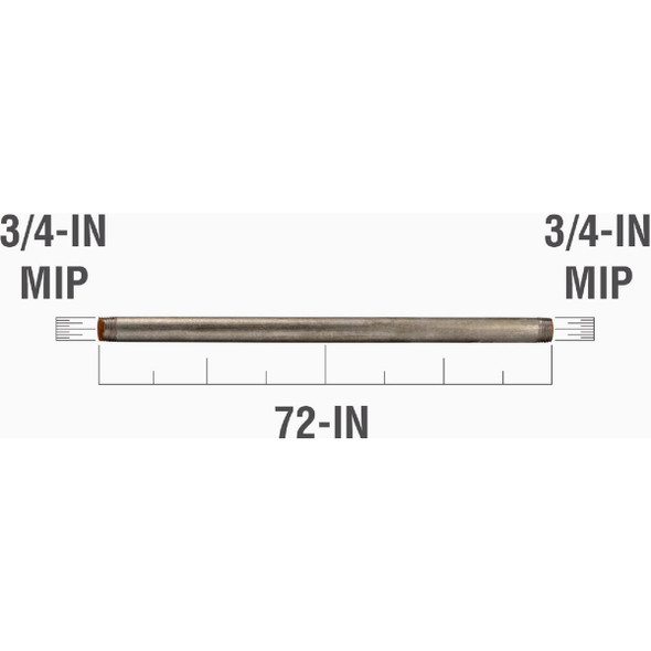 Southland 3-4 In. x 72 In. Carbon Steel Threaded Galvanized Pipe 564-720FG 458141