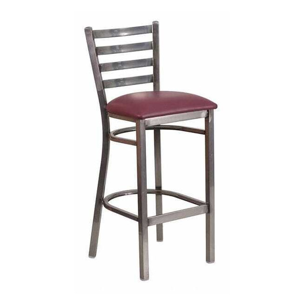 Barstool,Ladder Back,Clr w/Burgundy Sea
