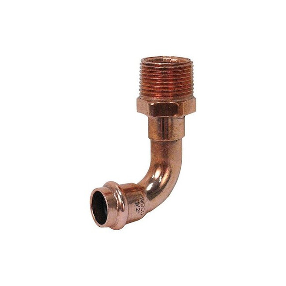 Nibco Copper,90Elbow,Press,3/4in,MNPT,1/2in 9082880PC
