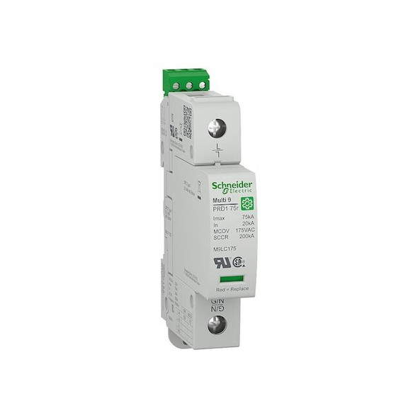 Schneider Electric Surge Arrester, 1 Phase, 120V, 1 Poles, 2 Wires M9L11120