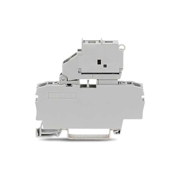 Wago TermBlock,PushIn,2Con,Gry,12AWG MAX,2002 2002-1611