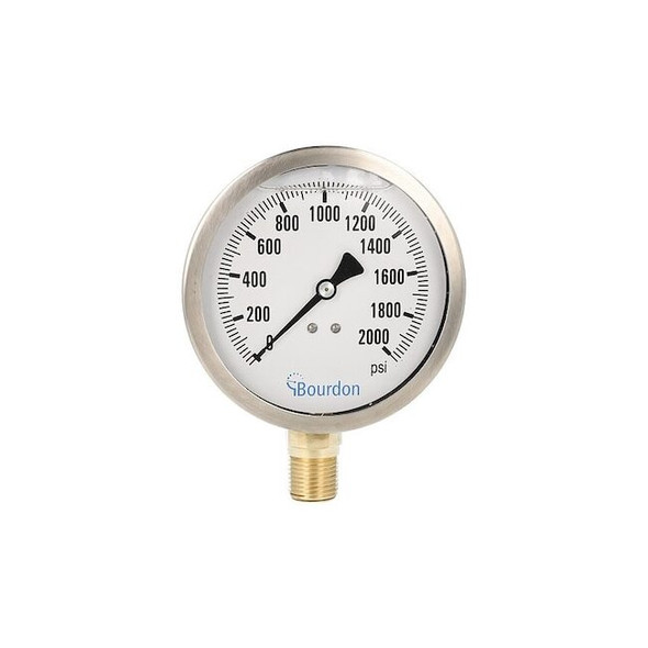 Bourdon Pressure Gauge, 1/4 in NPT, Bottom Location MAX5-D62.H32