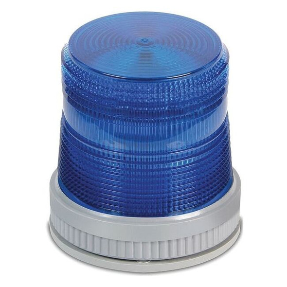 Warning Light, Blue, LED, 120V AC, 65 FPM, 3 3/4 in Dia., Surface
