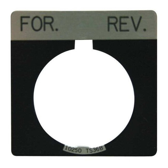 Eaton LegendPlate,For-Rev,White/Black,Square 10250TS38