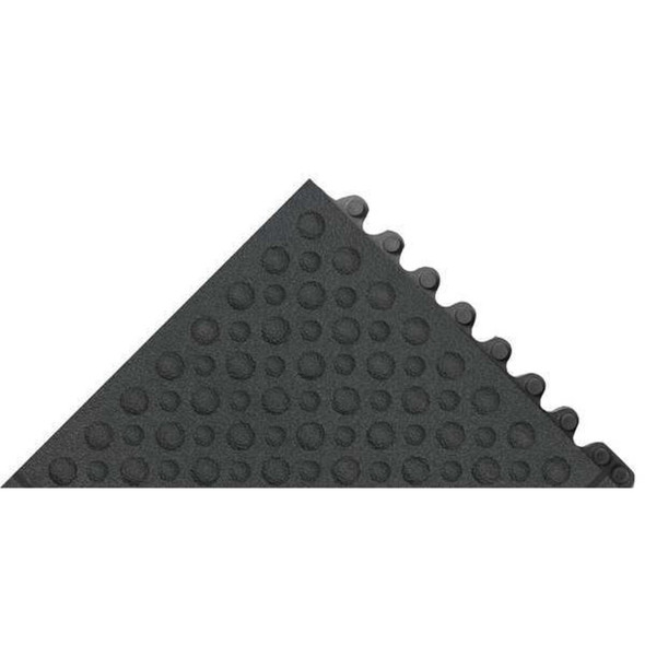 Antifatigue Mat, 3 ft. L x 3 ft. W, 3-4" Thickness, Rubber, Bubble, Black  557S0033BL