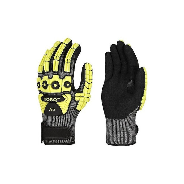 Globus Knit Gloves,Black; Yellow,Unisex,PR Skytec Torq Torrent 11(2XL)