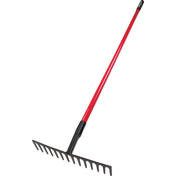 Bully Tools 16 In. Level Head Rake with 66 In. Fiberglass Handle 92301