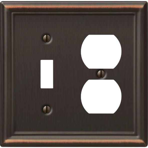 Amerelle Chelsea 2Gang Aged Bronze Steel Duplex Wall Plate 149TDDB