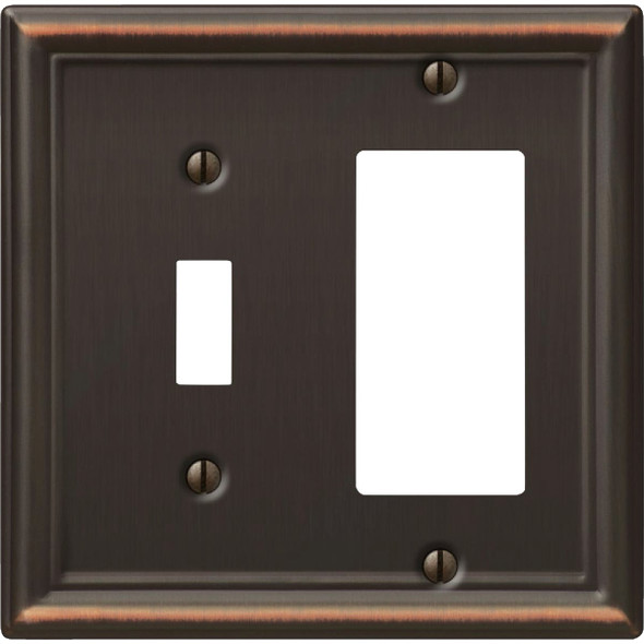 Amerelle Chelsea Aged Bronze Combination Wall Plate 149TRDB