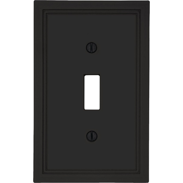 Amerelle Fairbanks 1-Gang Matte Black Insulated Bamboo Swich Wall Plate 615T-MB