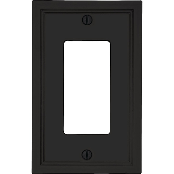 Amerelle Fairbanks 1-Gang Matte Black Insulated Bamboo Wall Plate 615R-MB