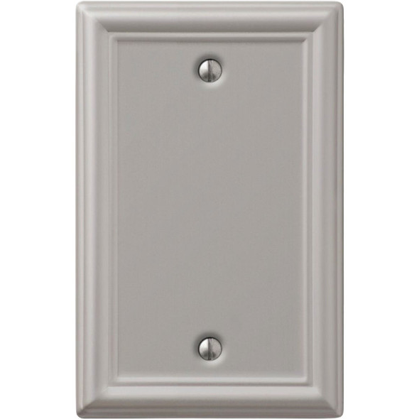 Amerelle Chelsea 1-Gang Brushed Nickel Steel Blank Wall Plate 149BBN