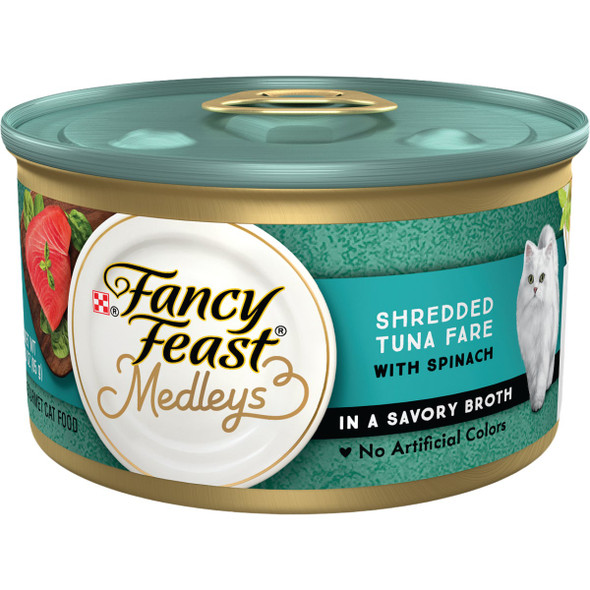 Purina Fancy Feast 3 Oz. Shredded Tuna Fare Medley Wet Cat Food 57059