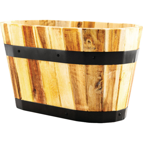 Avera Products 15 In. x 8 In. Wood Oval Planter AWP301150