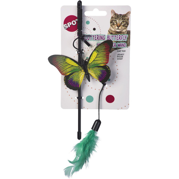 Spot 8 In. Fluttering Butterfly Teaser Wand Cat Toy 2920 743008