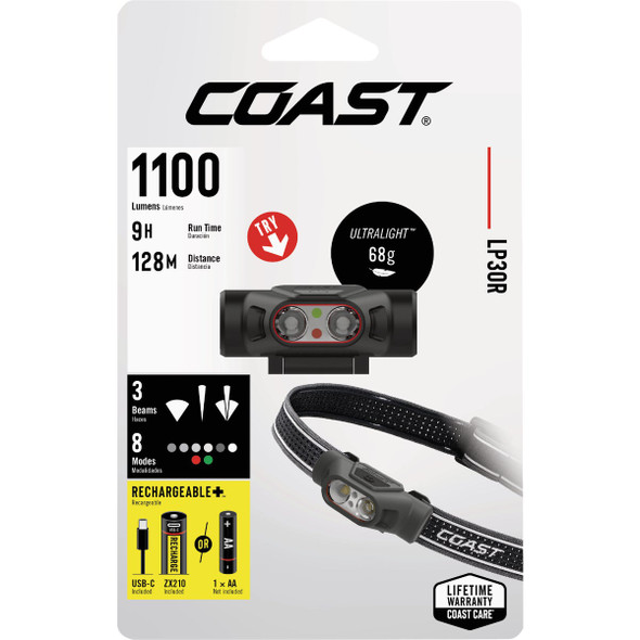 Coast LP30R 1100 Lm. LED Headlamp 31520 554350