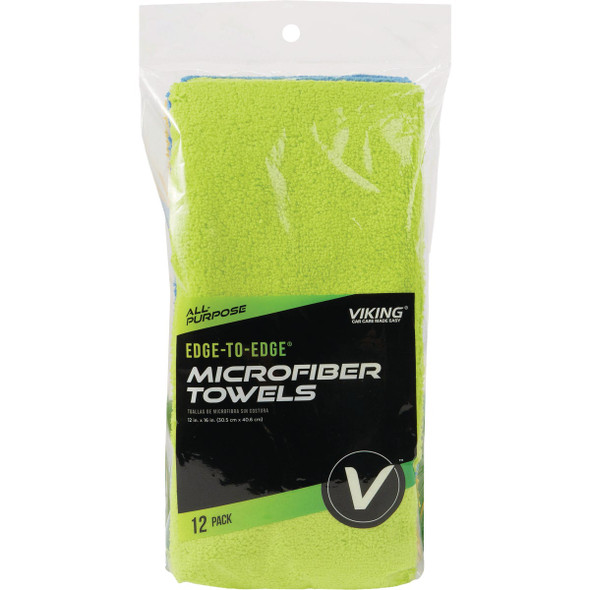 Viking 12 In. x 16 In. Microfiber All-Purpose Auto Cloths (12-Pack) 938500