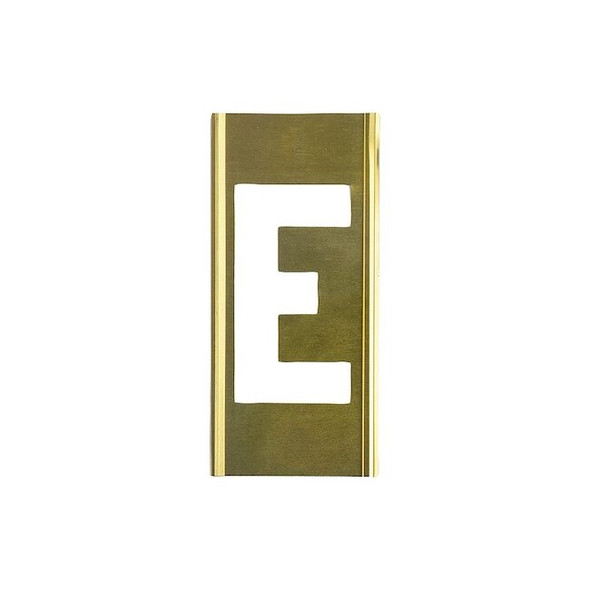 Stencil Sort-6" Brass Gothic E, Letter, Gothic Font, Brass, 1 Pieces