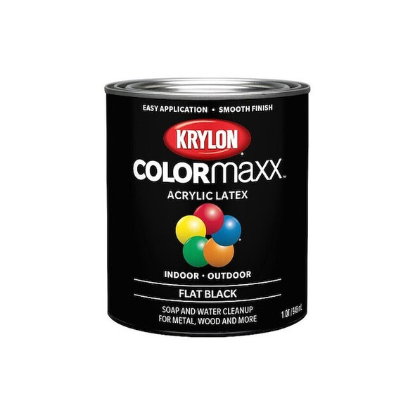 Krylon Interior and Exterior Paint,1 qt,Flat K05647007