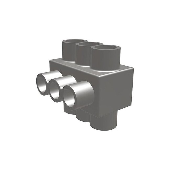 Burndy MultitapConnector,Alum,Blk,Hex,6Port 1PLD6006