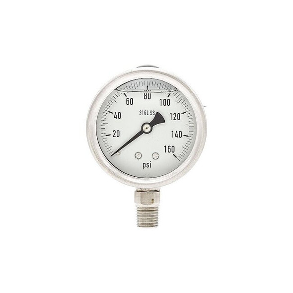 Manufacturer Varies Pressure Gauge, 1/4 in NPT, Bottom Location PRO-311L-254K