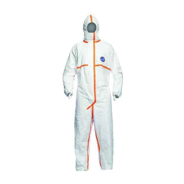 model TY800. Coverall with hood. Serged and over- Elastic thumb loops. 5X
