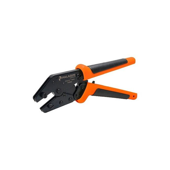 Paladin Ratchet Crimper, 9 7/8 in, Rubber Handle, Non-Insulated, Steel PA8000