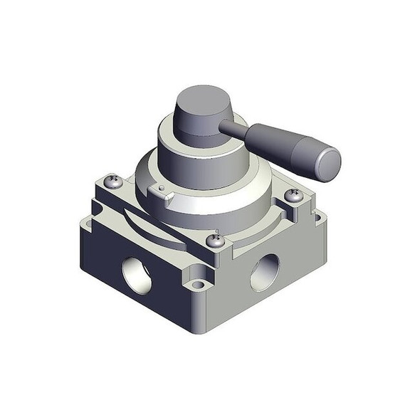 Smc Hand Valve, Closed, VH, Three-Position VH400-N04