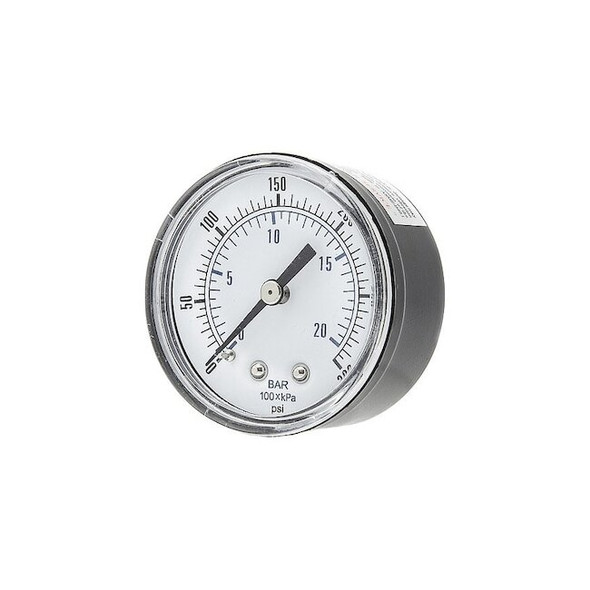 Pressure Gauge, 1/4 in NPT, Center Back Location