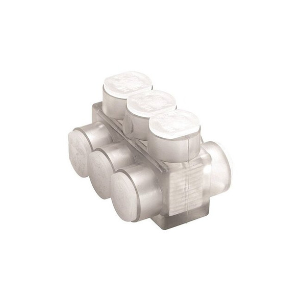 Burndy MultitapConnector,Alum,Clear,Hex,5Port BIBD2505