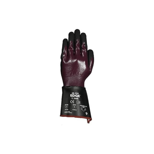 Ansell Knit Gloves, Cut Level A4 ,Nitrile ,Rough ,2XL 1 PR 48-939