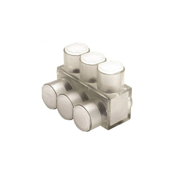 Burndy MultitapConnector,Alum,Clear,Hex,3Port BIBS6003