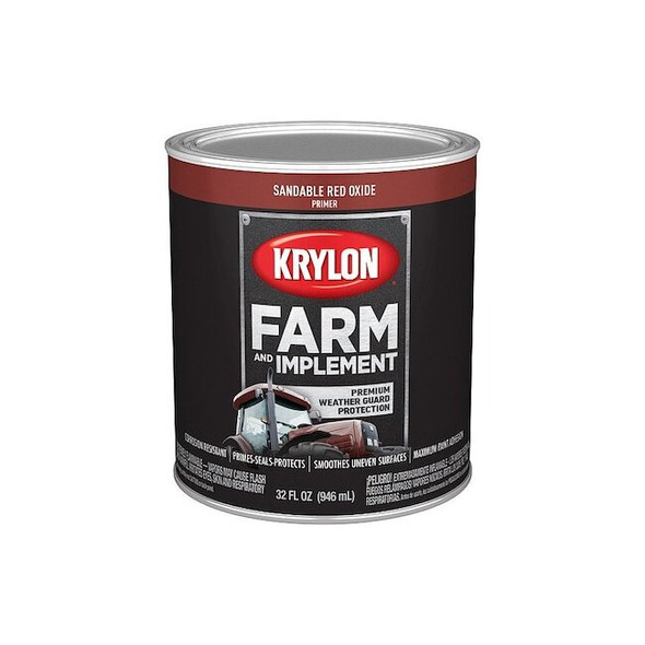 Krylon Primer,Red Oxide,1 qt,Brush K02040008