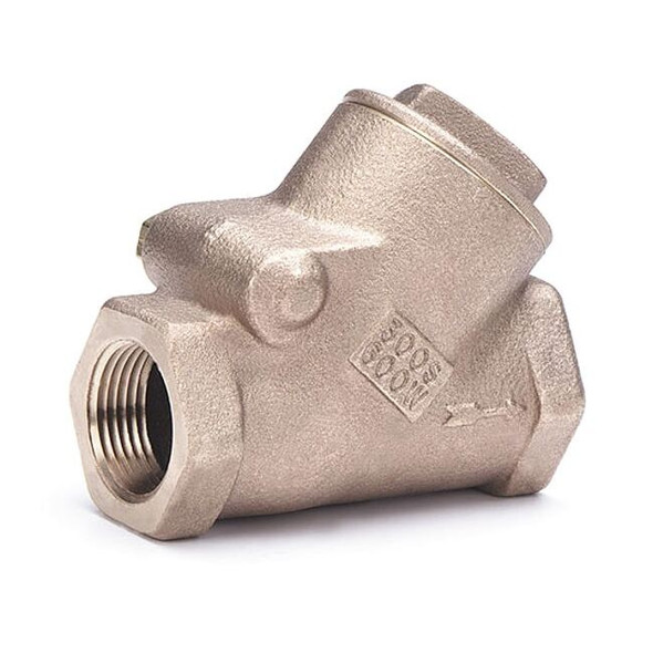Swing Y Check Valve, 507 Series, 3/8 in, FNPT x FNPT, Bronze Body