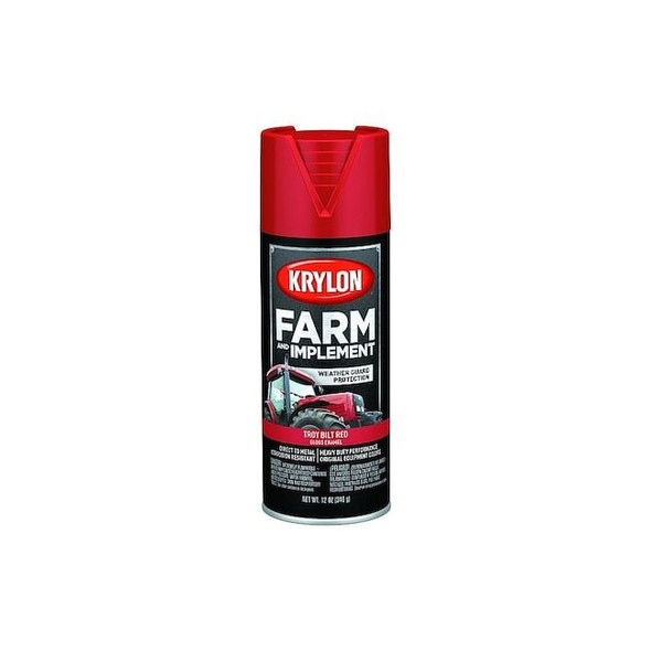 Krylon Spray Paint, Troy Bilt Red, High-Gloss, Solvent, 12 oz K01960008