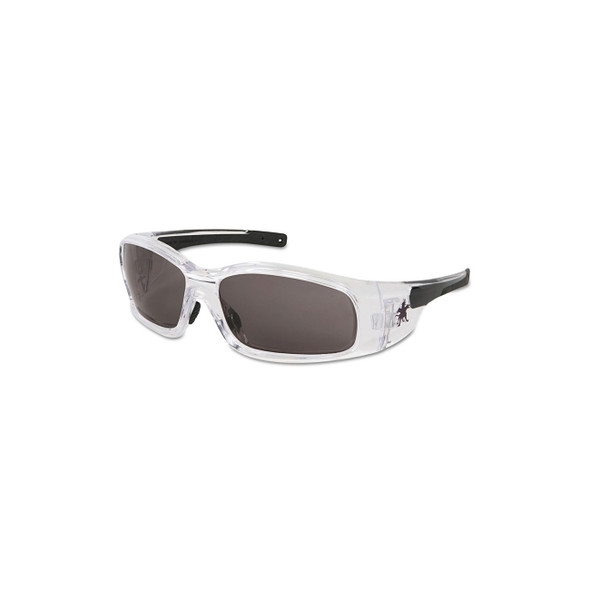 Swagger Safety Glasses, Gray Lens, Duramass Anti-Fog, Black/Clear Frame