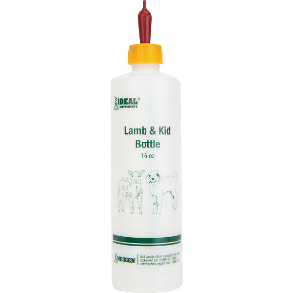 Ideal Instruments 16 Oz. Lamb Bottle with Red Screw-On Teat 7004