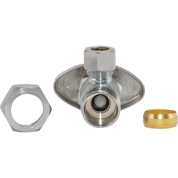 SharkBite 1-2 In. Comp x 3-8 In. Comp Multi-Turn Compression Angle Stop Valve 4348LFH 410051