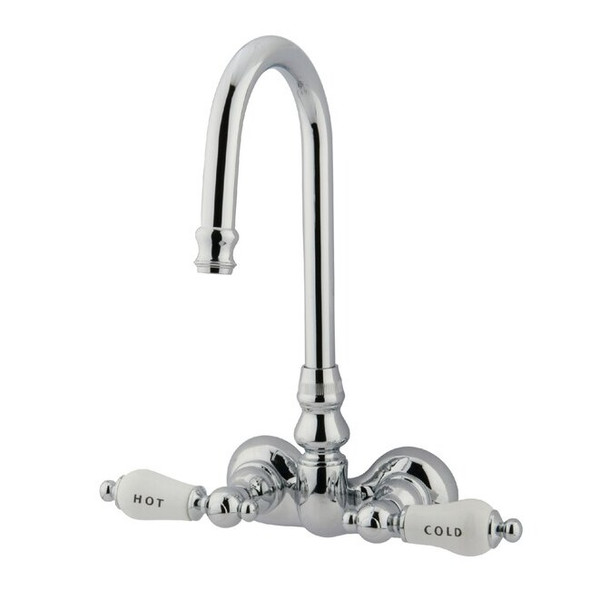 Wall-Mount Clawfoot Tub Faucet, Polished Chrome, Tub Wall Mount