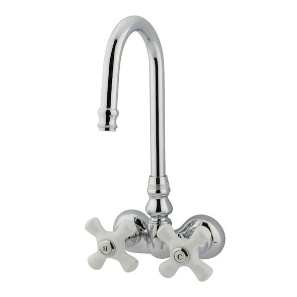 Wall-Mount Clawfoot Tub Faucet, Polished Chrome, Tub Wall Mount