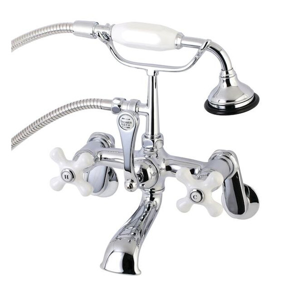 Wall-Mount Clawfoot Tub Faucet, Polished Chrome, Tub Wall Mount